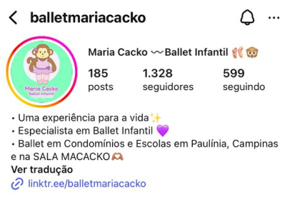 Instagram post do Ballet Maria Cacko